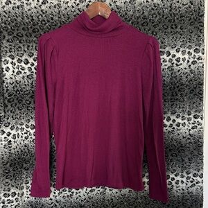 Ann Taylor Factory Ribbed Long Sleeve Top - Purple
